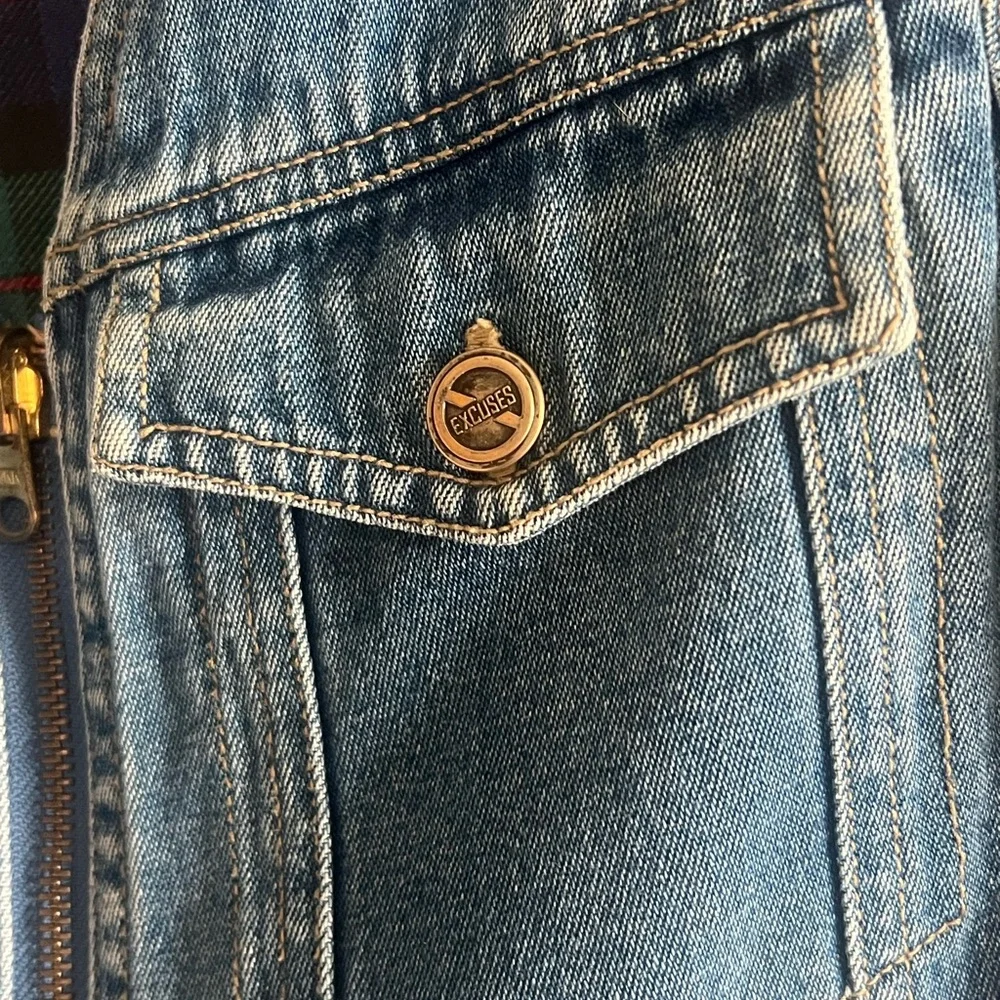 No Excuses Dungarees Reversible Plaid Classic Women’s Vintage 90s Vest Size M - Picture 4 of 12